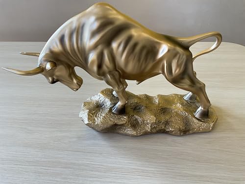 Estatua Toro Dorado de Resina 8.3 pulgadas miniatura 4