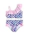 Arshiner Mädchen Badeanzug Bikini Set Kinder Zweiteiliger Bademode Verstellbarer Schultergurt Schwimmen Badeanzüge Meerjungfrau Hawaiian Strand Badebekleidung