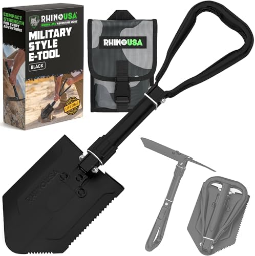 Rhino USA Pelle Pliante avec Pointe Outil pour Creuser en Acier C...