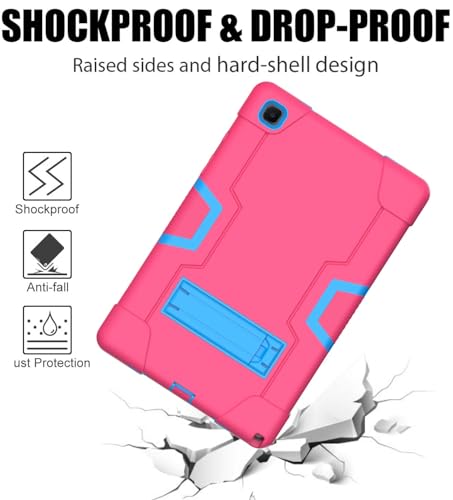 Coque silicone Samsung Galaxy Tab A7 antichoc rose avec béquille robuste