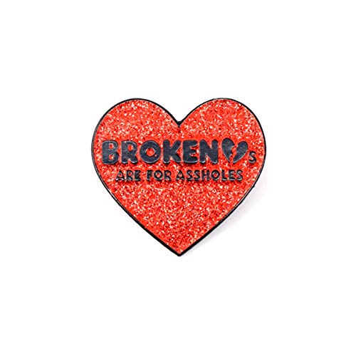 Broken Hearts are for Assholes (Red) Badge - Les Beatles, Paul McCartney, John Lennon, RIngo Starr, George Harrison Broken Hearts are for Assholes (Red) Badge
