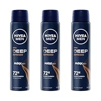 NIVEA MEN Deep Espresso Anti-Perspirant Aerosol Deodorant 250ml | With Black Carbon | 72-Hour Sweat & Odour Protection | Energising Espresso Scent | Long-Lasting Freshness (Pack of 3)