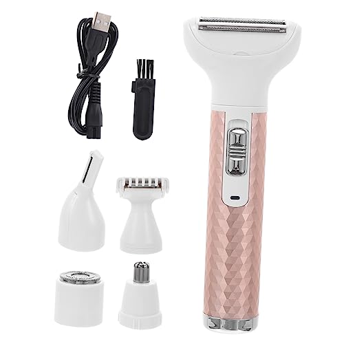 Ipetboom 1 Juego afeitadora de mujer Eliminación maquinillas de afeitar cabello facial eyebrow razor recortador de cejas dispositivo para recortar cejas afeitadora de pelo 5 en 1 Rose Gold