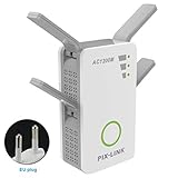 Port Puerto Ethernet: al tiempo que aumenta su cobertura actual de Wi-Fi, los puertos Ethernet pueden conectar cualquier dispositivo con cable, como un televisor inteligente, reproductor multimedia, consola de juegos o PC a su red WiFi, funciona como un puente multimedia. El amplificador de Wi-Fi compacto de pared AC1200 es pequeño y discreto, y se integra fácilmente en su hogar. Fácil de configurar, puede moverlo a cualquier salida después de la configuración inicial.