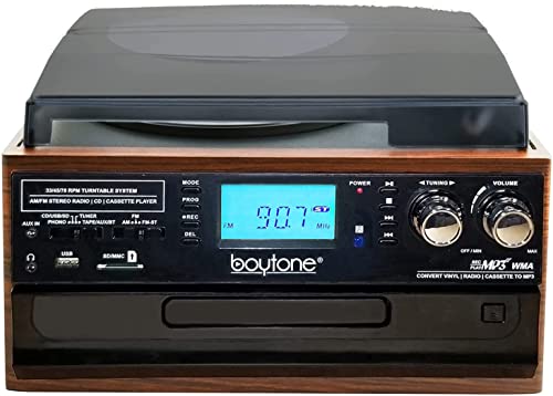 Boytone BT-22MS, Bluetooth Record Player Turntable, AM/FM Radio, Cassette, CD Player, 2 Built in Speaker, Ability to Convert Vinyl, Radio, Cassette, CD to MP3 Without a Computer, SD Slot, USB, AUX - Les Beatles, Paul McCartney, John Lennon, RIngo Starr, George Harrison Boytone BT-22MS, Bluetooth Record Player Turntable, AM/FM Radio, Cassette, CD Player, 2 Built in Speaker, Ability to Convert Vinyl, Radio, Cassette, CD to MP3 Without a Computer, SD Slot, USB, AUX – Image 6