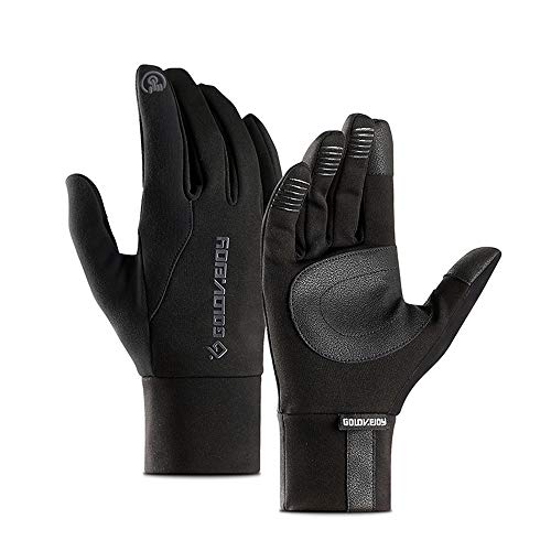 Uuq Guantes Cálidos De Invierno, Pantalla Táctil Antideslizante A Prueba De Viento Bicicleta Escalada Esquí De Montaña Guantes De Deportes Al Aire Libre,Black,M