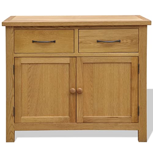Generico Aparador 90 x 33,5 x 83 cm de madera maciza de roble, buffet y aparadores