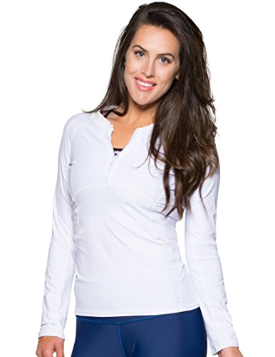 Tuga Women's Zip Rash Guard, UPF 50+ Sun Protection Swim Shirt, Made in USA