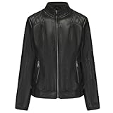 vittorio y Giacca Donna in Ecopelle Elegante Modello Aderente e Confortevole, Tasche Later...