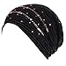 Produktbild Lazzboy Turban Damen Kappe Muslim Beanie Mütze Stretch Damenturban Chemo-kopfbedeckung Scarf Cap Mit Strass Frauen Hut Chemo Haarausfall Kopftuch Wrap Hijab(C)