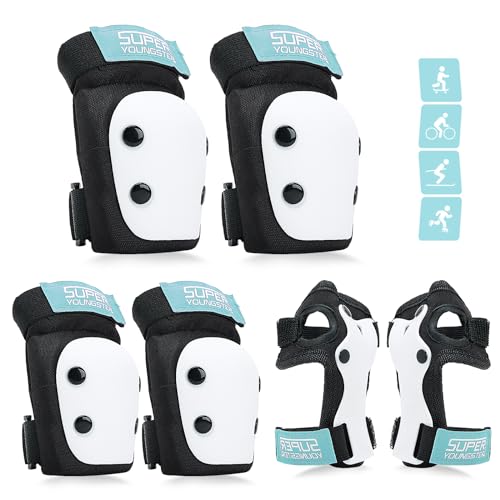 YooxArmor Kids Knee Pads Elbow Pads Wrist Guards Set for Kid Ages 3-5/5-8, Toddler Knee Pads Child Protective Gear Sets for Roller Skating ,Cycling, Skateboard, Inline Skating, Scooter Riding Sports