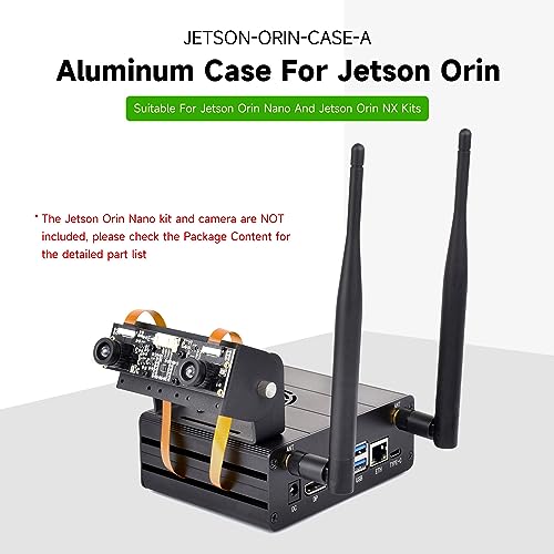 Image of Waveshare Aluminum Alloy Case for Jetson Orin, with Camera Holder, Mini-Computer Case, Compatible with Jetson Orin Nano Super Developer Kit /Orin Nano and Jetson Orin NX Kits