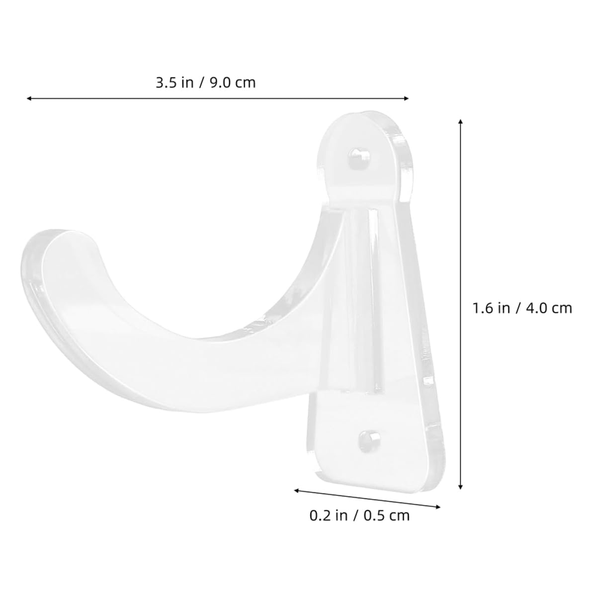 balacoo 2 Pair Acrylic Baseball Bat Wall Mount Holder Stand Horizontal Display Rack for Collectibles