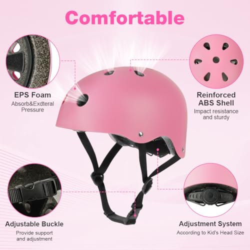 Flintronic Fahrradhelm und Knieschoner Kinder 7 in 1 Set, Fahrradhelm für Kinder, Verstellbarer Protektorenset Kinder für Fahrrad Skateboard Roller Skating Scooter BMX für 2-13 Jahre