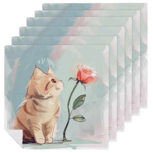 Servilletas de tela cuadradas pack de 6 Color-1 Floral miniatura 1