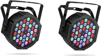 36 Led Par/Disco/Stage Light - 36 * 3W Mini Par Light - 36W Par Led Can Stage Light - Party Disco DMX512 Lighting - Single Disco Ball (Pack of 2)