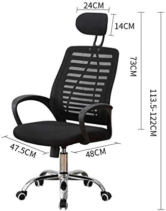 Miniatura 2 de Silla ergonómica de oficina de malla con respaldo medio, silla de escritorio giratoria, silla de computadora con reposabrazos soporte lumbar (negro)