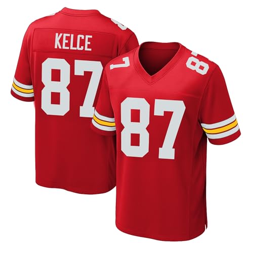 Custom Stitched Football Jersey Youth Men, Personalized Team Shirt, Red & Gold No Brand/Logos Shirt for Sports Fans