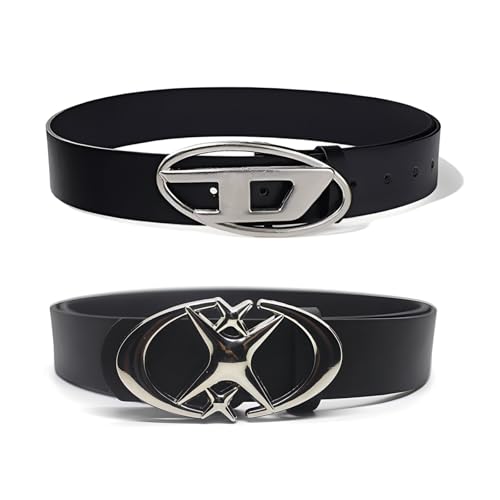 JcvPot 2 Stück Y2K Gürtel, Vintage Gothic Punk D Und Star Schnallengürtel, Stilvoller Bund Für Jeans Und Hosen, Y2K Belt Pu Lederbund Für Männer Und Frauen