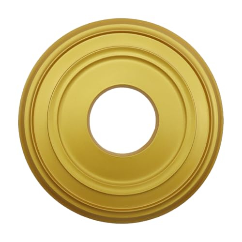 Image of HEVSTIL Gold Ceiling Medallion 12 inchOD x 3.94 inchID, PU Light Fixture Cover | PU material, gold finish, 12 inch OD, 3.94 inch ID, lightweight, for chandeliers, ceiling fans, elegant home decor