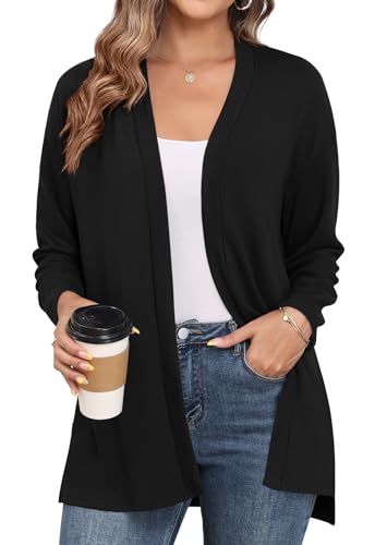 Women's Casual Lightweight Cardigans Open Front Long Sleeve Cardigan Sweaters Loose Fit