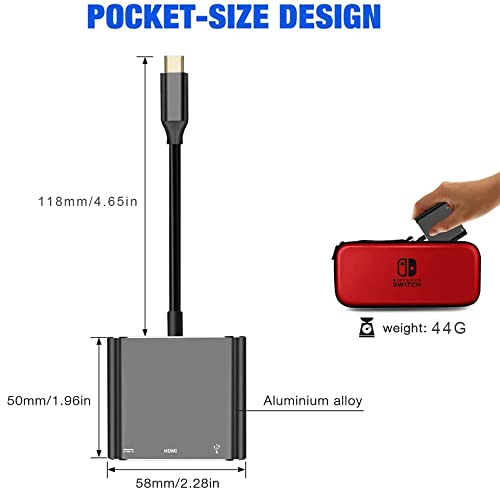Qces Hdmi Tv Adapter For Nintendo Switch/Oled, Usb-C Portable Tv Dock With Hdmi Usb 3.0 Port And Usb C Pd Charging Replacement For Nintendo Switch Dock, Steam Deck, Samsung Dex Station #TOP6