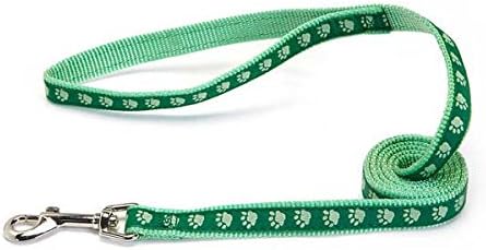 Guardian Gear Two Tone Pawprint Matching Dog Collar & Leash Sets Stylish Paw Print Reinforced(Large Pink Combo - Collar & Lead)