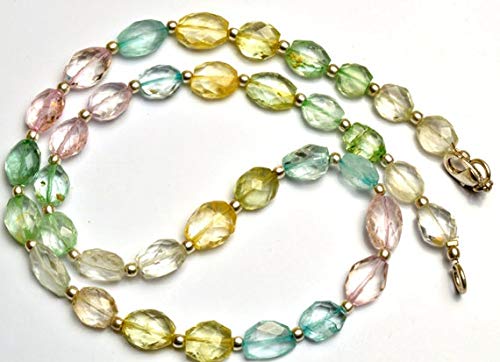 Perles aigue-marine naturelle facet oval nugget 16" pour enfilage DIY
