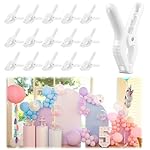 LemonRoad 16 Pcs 4" Clips for Balloon Arch White Heavy Duty 2 Jaw Opening Spring Clamps for Valentine's Day Balloon Arch, Tablecloth Clip, Backdrop Stand for Wedding Photography Studio Decoration