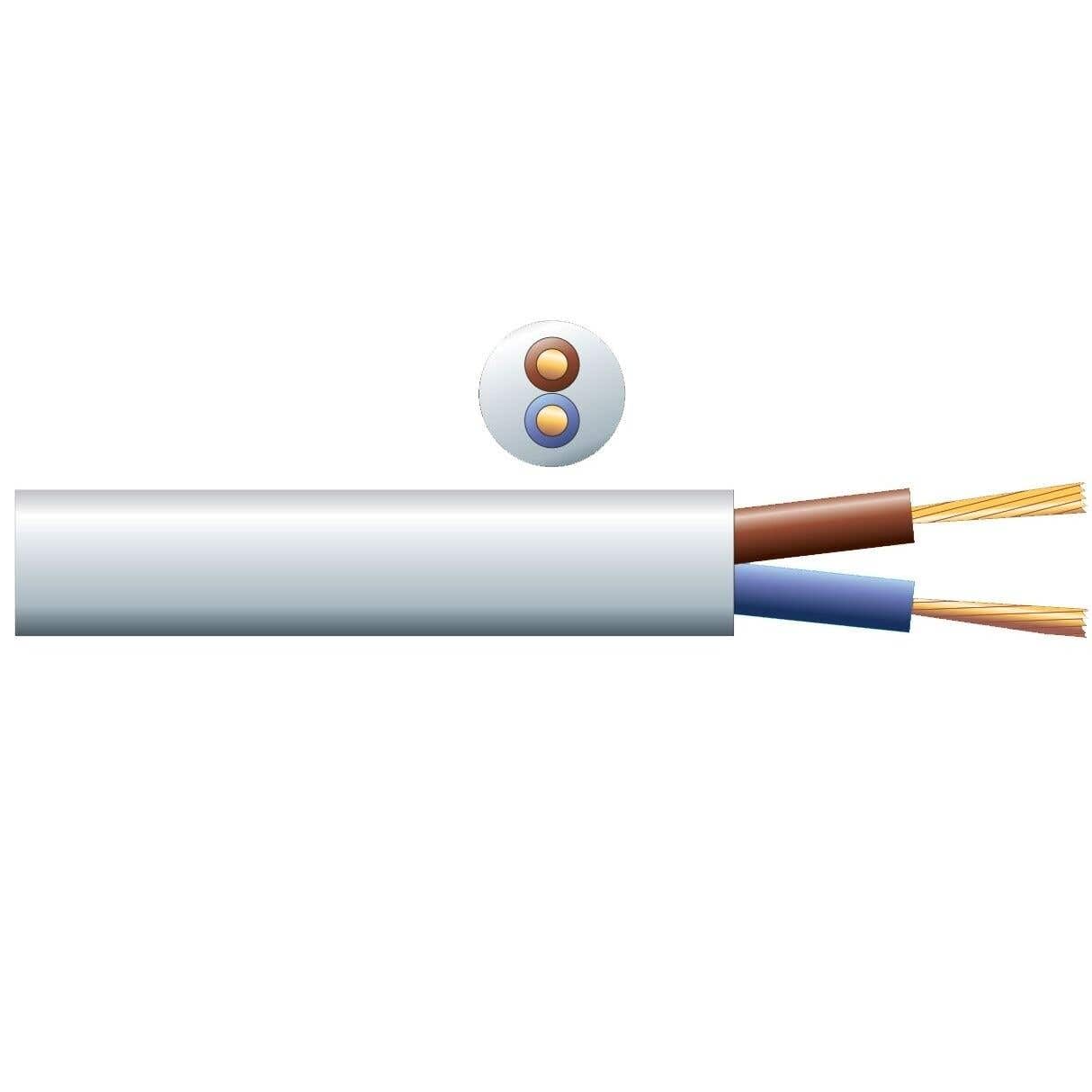 Power Dynamics PD Connex RX12W Cable de altavoz con aislamiento doble 2x 1,5 mm, ideal para sistemas de megafonía, cableado de instalación para altavoces, Potencia máx. de 15 A, 100 m, Blanco