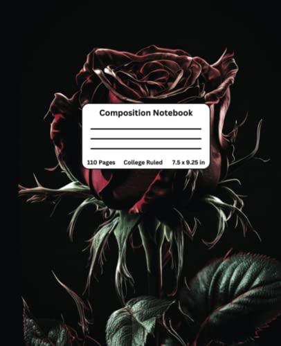  Red Rose Composition Notebook College Ruled: Lined Journal For School And College Students