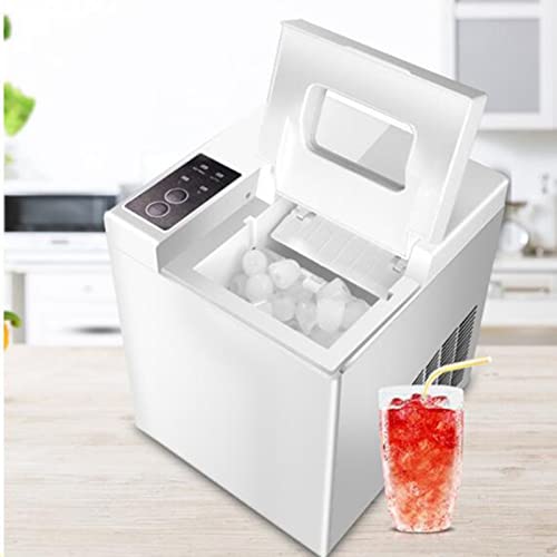 Mini fabricadora automática de hielo, máquina eléctrica redonda tipo bala para hacer cubos de hielo, 15 kg/24 h, ideal para bares, tiendas de té con leche y cafeterías