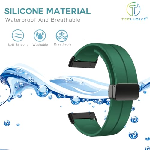 Image of T TECLUSIVE Soft Silicone Strap Band with Magnetic Lock Compatible for Fitbit Versa 4 / Versa 3 / Sense 2 | Adjustable Silicone Rubber Band for Versa 4 3 Sense