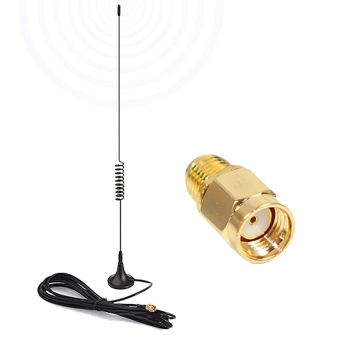 NETBOON High Gain 3dbi Spring Magnetic Base Antenna with RP SMA Male to SMA Female Adapter-image-48