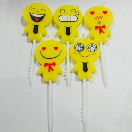 Image of Wanna Party Wax Smiley's Candles (Yellow, Pack of 5)