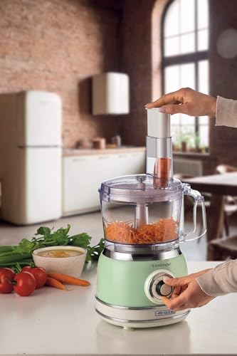 Ariete 1781 Küchenmaschine Vintage, 1000 W, Fassungsvermögen 2,1 l, für die Zubereitung von Teig, Grün