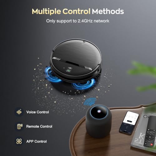 Image of Robot Vacuum and Mop Combo, 2300Pa Strong Suction, 2-in-1 Dust Box and Water Tank, Works with Alexa /Google Assistant, Long Runtime, Schedule, Quiet, Ideal for Hard Floors, Low-Pile Carpets and Pets