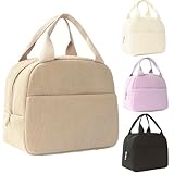 Bolsa de Almuerzo, Linda Caja de Almuerzo Aislada de Cartón, Bolsas Reutilizables de Enfriador de Almuerzo Plegables Impermeables Para Mujeres Hombres Niños y Estudiantes Escuela de Picnic (Caqui)