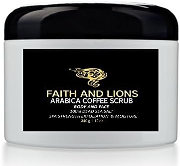 Natural Organic Arabica Coffee Scrub 12 oz. - Best Acne, Anti Cellulite and Stretch Mark treatment, Spider Vein Therapy for Varicose Veins & Eczema.