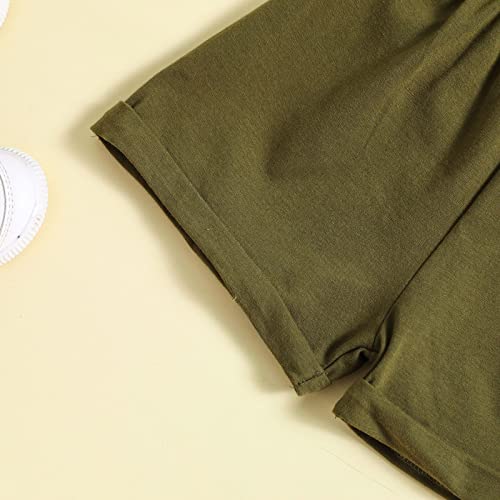 DDDHL Camiseta infantil infantil unissex primavera verão estampa algodão manga curta shorts roupas r