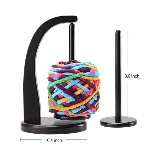 model magnetic pendulum wooden yarn holder for crochetingyarn storage organizer with yarn spinner for ballsdelightful surprise gift for knitting lovers by artowell ebony-colored