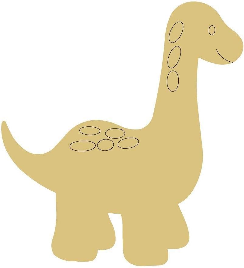 Longneck Design by Lines Cutout Unfinished Wood Dinosaur Kids Prehistoric Door Hanger MDF Shape Canvas Style 2 Art 1 (24)