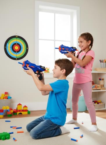 Image of Blaze Storm New Edition Foam Dart Blaster Gun for Kids | Soft Bullet Toy Gun with 8 Refill Darts | Elite Team Series | Safe & Fun Outdoor Shooting Game for Ages 6+ Kids