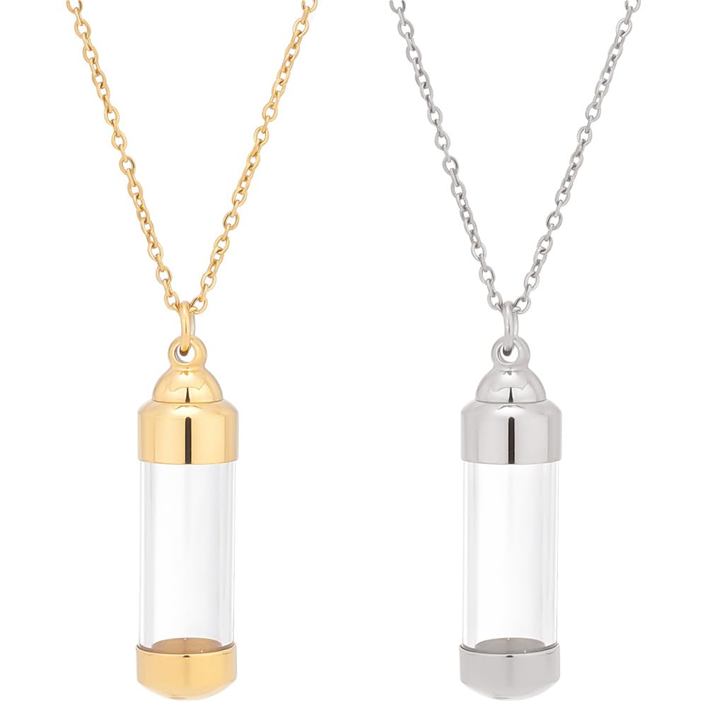 Amazon | [PH PandaHall] 2色 香水瓶 ネックレス アクリル製 円柱型