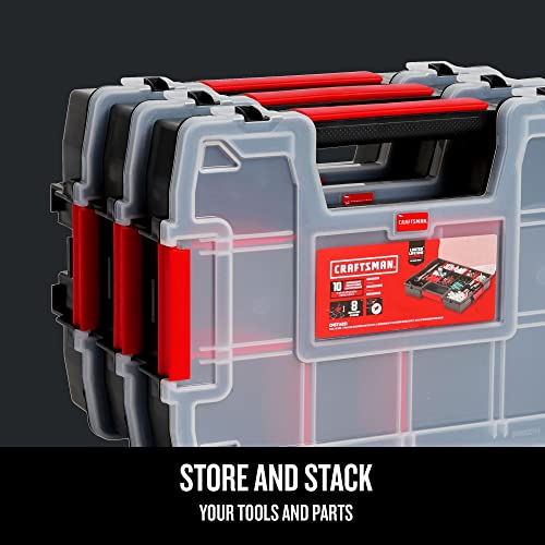 image for CRAFTSMAN Storage Organizer, Small Parts Organizer, 3-Packs with 10-Co