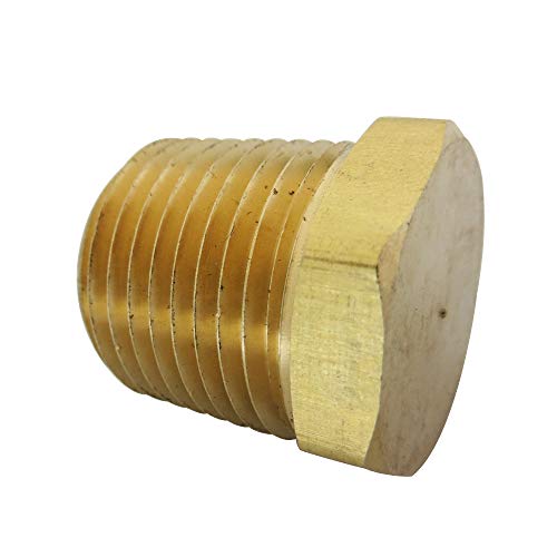 Image of 1 /8 inch NPT Male Plug, Brass Hex Head Pipe Fitting, 2pcs