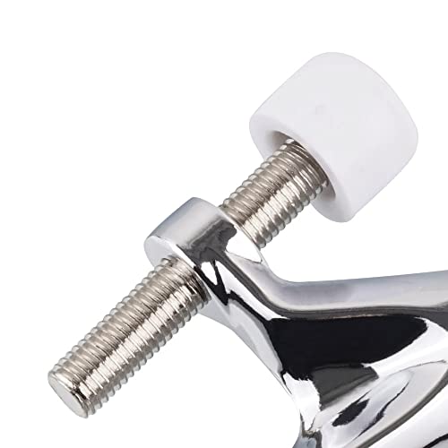 Triumph Hardware 2 Pack Hinge Pin Door Stopper,Adjustable Heavy Duty Door Stopper 2-3/8''X15/16”,Polished Chrome,With White Rubber Bumper Tips, Z81505-Pc #TOP2
