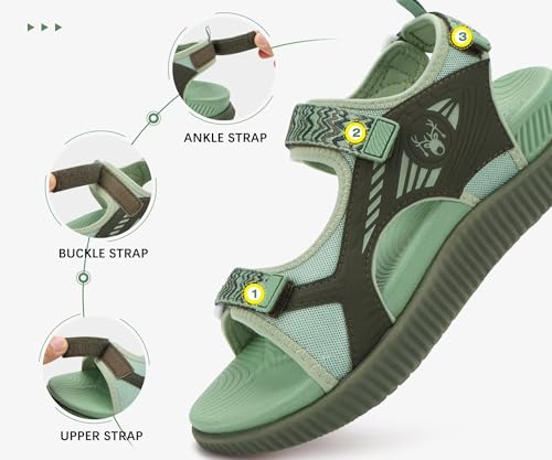 Image of KuaiLu Womens Orthopedic Walking Sandals with Comfortable Arch Support Plantar Fasciitis Relief Summer Outdoor Hiking Sport Recovery Adjustable Strap Athletic Chunky Cushion Shoes