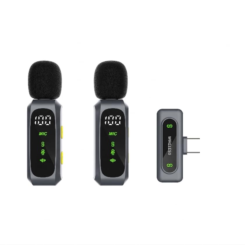 Micrófono para teléfono móvil – Micrófono de solapa Lavalier para iPhone, Android y PC, indicador de nivel de batería, cancelación de ruido, ideal para presentaciones, YouTube, TikTok, entrevistas y