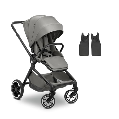 hauck Move N Care Carrito Bebé Multifunción desde el Nacimiento hasta 22 kg | Silla de Paseo Ligera Reversible y Reclinable - Capota XL UPF 50+ - Suspensión y Ruedas de Goma - Adaptadores - Gris